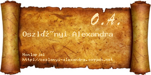 Oszlányi Alexandra névjegykártya